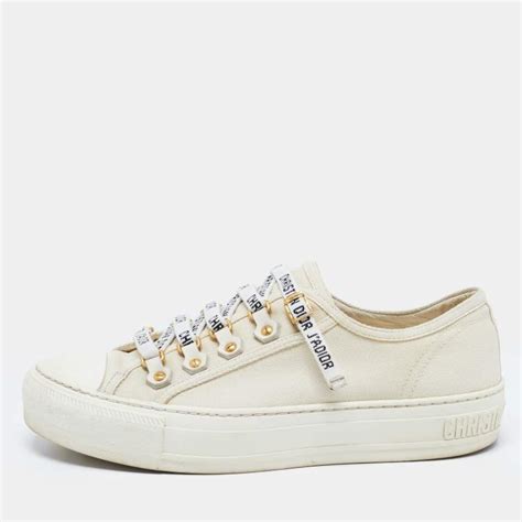 walk'n'dior show price us|Dior white canvas shoes.